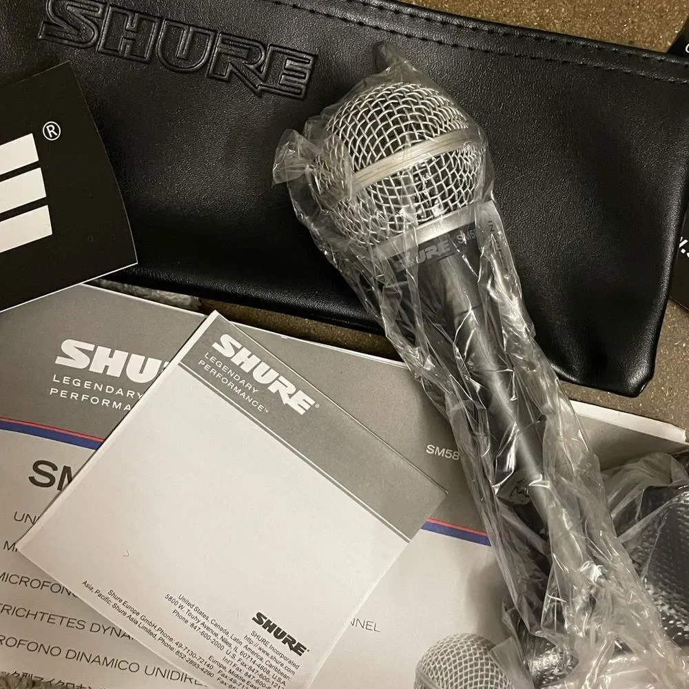 Shure SM58 Cardioid Dynamic Legendary Vocal Microphone w/Bag & Clip (Brand New)